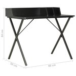 vidaXL Bureau Noir 80x50x84 cm