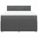 vidaXL Sommier à lattes de lit avec matelas Gris foncé 140x200cm Tissu