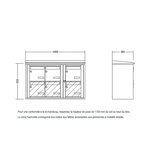 Bloc collectif Leabox 3x2  grade 3  simple face  extérieur  fixation murale  ivoire ral 1015 finition brillante