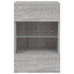 vidaXL Meubles TV muraux et lumières LED 2Pièces sonoma gris 40x30x60 5cm