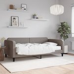 vidaXL Lit de jour avec matelas taupe 100x200 cm tissu