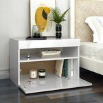 vidaXL Meuble TV avec lumières LED blanc brillant 60x35x40 cm