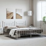 vidaXL Cadre de lit métal sans matelas et pied de lit blanc 193x203 cm