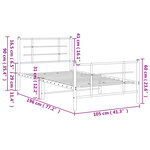 vidaXL Cadre de lit métal sans matelas avec pied de lit noir 100x190cm