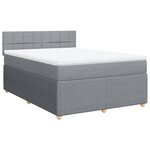 vidaXL Sommier à lattes de lit avec matelas Gris clair 140x200cm Tissu