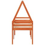 vidaXL Lit haut avec toit cire marron 90x190 cm bois de pin massif