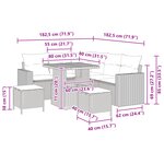 vidaXL Ensemble de Canapés de Jardin de 8 pièces avec Coussins en Rattan Poly Beige Acacia