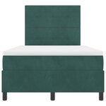 Lit à ressort vidaXL avec matelas Vert Foncé 120x200 cm Velours
