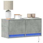 vidaXL Meuble TV mural avec lumières LED gris béton 80x31x35 cm
