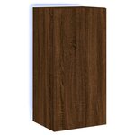 vidaXL Meuble TV mural avec lumières LED chêne marron 40 5x35x80 cm