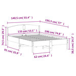 vidaXL Cadre de lit sans matelas blanc 135x190 cm bois de pin massif