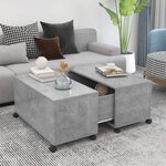 vidaXL Table basse Gris béton 75x75x38 cm Aggloméré