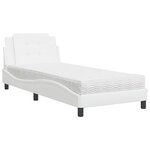 vidaXL Lit avec matelas blanc 100x200 cm similicuir