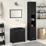 vidaXL Ensemble de meubles de salle de bain 3 pièces Chêne noir Bois d'ingénierie