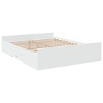vidaXL Cadre de lit avec tiroirs sans matelas blanc 160x200 cm