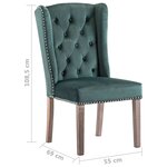 vidaXL Chaises à manger lot de 4 Vert foncé Velours