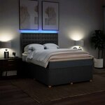 vidaXL Sommier à lattes de lit avec matelas Gris foncé 140x190cm Tissu