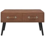 vidaXL Banc avec tiroirs 80 cm Marron foncé Similicuir