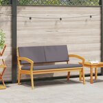 Banc de jardin vidaXL avec coussins 115x70x72 cm en bois d'acacia