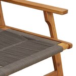 vidaXL Ensemble de chaises de jardin avec table  5 pièces  gris  bois d'acacia massif