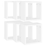 vidaXL Étagères cube murales 6 Pièces Blanc 30x15x30 cm