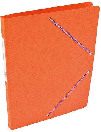 Chemise Carte Lustée simple 24 x 32 cm avec élastiques et étiquette de dos Orange COUTAL