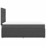 vidaXL Sommier à lattes de lit avec matelas Gris foncé 90x200 cm Tissu