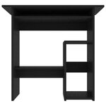 Bureau table poste de travail meuble d'ordinateur informatique étude 80 x 45 x 74 cm bois d’ingénierie noir 02_0023922