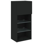 vidaXL Meuble TV avec lumières LED noir 40 5x30x90 cm