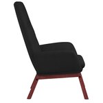 vidaXL Chaise de relaxation avec repose-pied Noir Tissu
