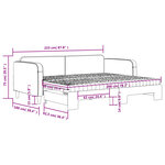 vidaXL Lit de jour avec gigogne et matelas crème 90x200 cm tissu
