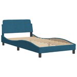 vidaXL Cadre de lit sans matelas bleu 100x200 cm velours