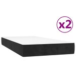 vidaXL Sommier à lattes de lit et matelas Noir 200x200 cm Velours