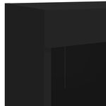 vidaXL Table de chevet murale avec lumières LED noir