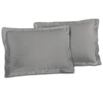 2 taies d'oreillers 100  coton 50 x 70 cm - Gris clair