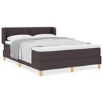 Lit box spring vidaXL avec matelas marron foncé 140x200 cm en tissus
