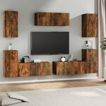 vidaXL Ensemble de meubles TV 7 Pièces Chêne fumé Bois d'ingénierie