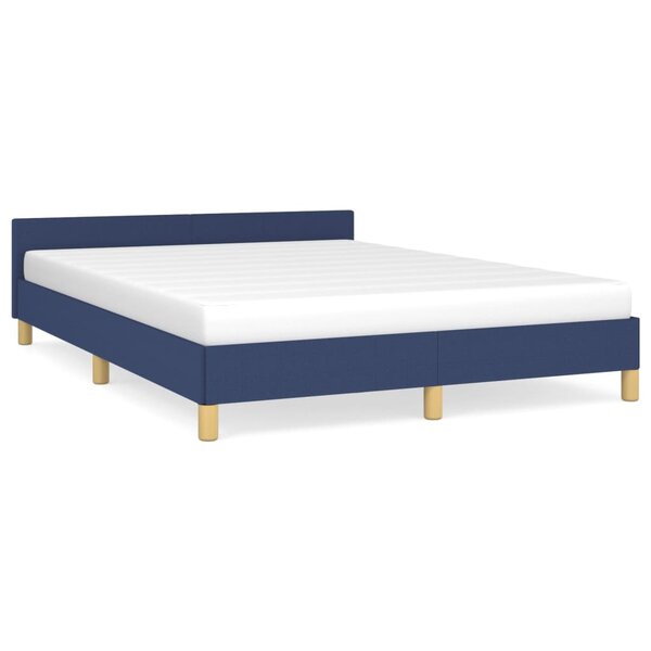 vidaXL Cadre de lit avec tête de lit Bleu 140 x 200 cm Tissu