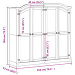 vidaXL Garde-robe Corona blanc 194x52x186 cm bois de pin massif