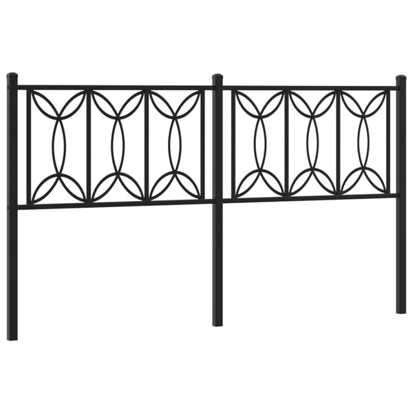 vidaXL Tête de lit métal noir 150 cm