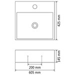 vidaXL Vasque avec trou de robinet en céramique Blanc 60 5x42 5x14 5cm