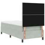 Lit à ressort vidaXL avec matelas Gris clair 90x200 cm Velours