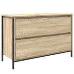 Ensemble de meubles de salle de bains 3 pièces en bois d'ingénierie chêne Sonoma
