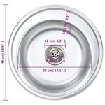vidaXL Évier de cuisine avec crépine et piège Acier inoxydable
