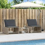 vidaXL Chaises longues lot de 2 avec table gris clair résine tressée