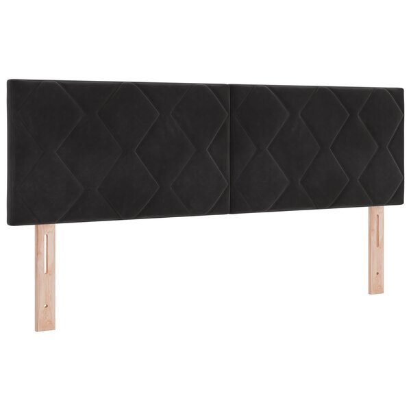 vidaXL Tête de Lit Design Blocs de Diamant Noire 144 cm Velours