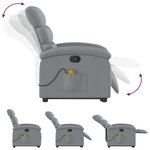 vidaXL Fauteuil de massage inclinable Gris clair Tissu