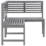 vidaXL Banc d'angle de jardin Gris 140 cm Bois solide d'acacia