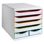 Module De Classement Big Box Maxi 6 Tiroirs Black Office - Blanc/arlequin - Exacompta