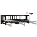 vidaXL Lit de jour avec lit gigogne noir 90x200 cm bois de pin massif